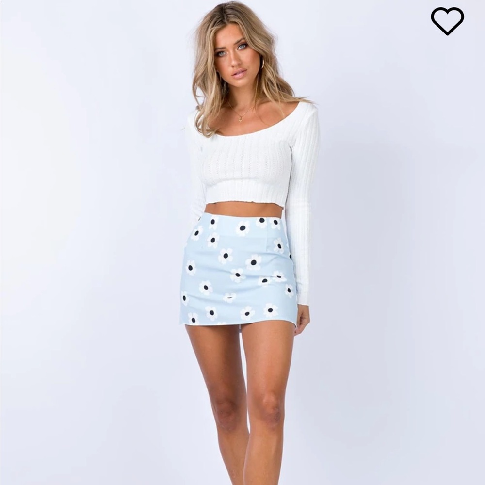 Princess Polly Shelley mini skirt blue